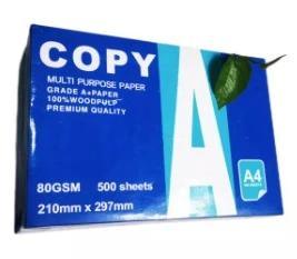 High Quality Hot Sale Double Sheet Printing/Office/Copy Paper A4 80 GSM, 75 GSM, 70 GSM