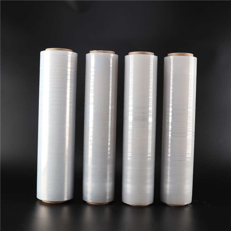 18 Mic LLDPE Wrapping Pallet Transparent Stretch Hood Film Packaging Shrink Film Wrap Roll Hand Clear Stretch Film