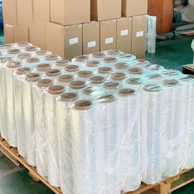 Customized Plastic Industrial Packaging Factory Cast Transparent Pallet Stretch Hood Film